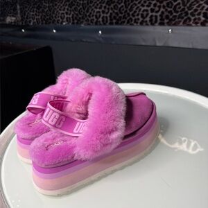 UGG Women's Vibrant Pink Fluffy Slippers